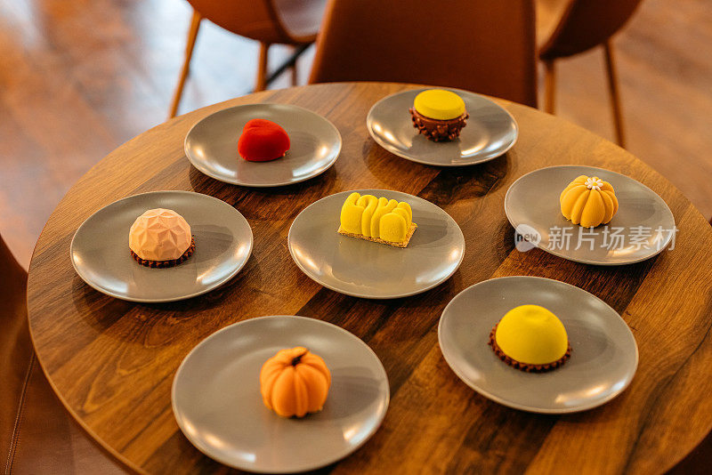 Mini Cakes On The Table In A Café